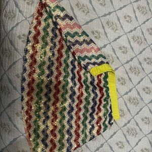 Colorful Zigzag Patterned Knit Blanket